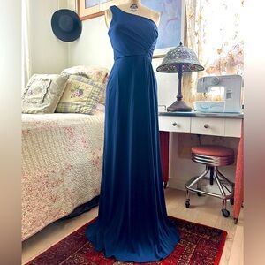 Dove and Dahlia by Weddington Way Blue Formal One Shoulder Dress